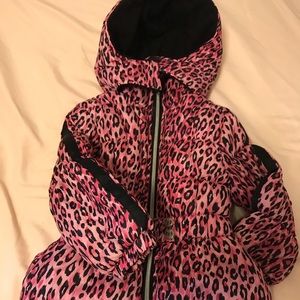 Pink cheetah puffer coat!